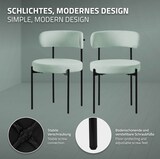 thumbnail of ML-Design – Esszimmerstühle 2er Set Grün | Teddystoff, Rückenlehne, schwarze Metallbeine, ergonomische Küchen- & Wohnzimmerstühle