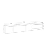 thumbnail of Móvel de TV, 315x50x35 cm, Para televisores até 80", Lareira eléctrica XXL, LED, Preto e Carvalho