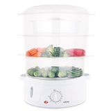 thumbnail of Wëasy Elektrischer Dampfgarer VEGE8 Multifunktions, 3 stapelbare Schalen zum Kochen von Eiern, Gemüse, Fleisch, Fisch, Rizkocher