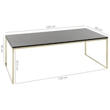 thumbnail of Couchtisch 120x45x60 cm Metall Holz Sofatisch Schwarz / Gold, Design Wohnzimmertisch rechteckig, Stubentisch mit Metallgestell, Kaffeetisch klein,