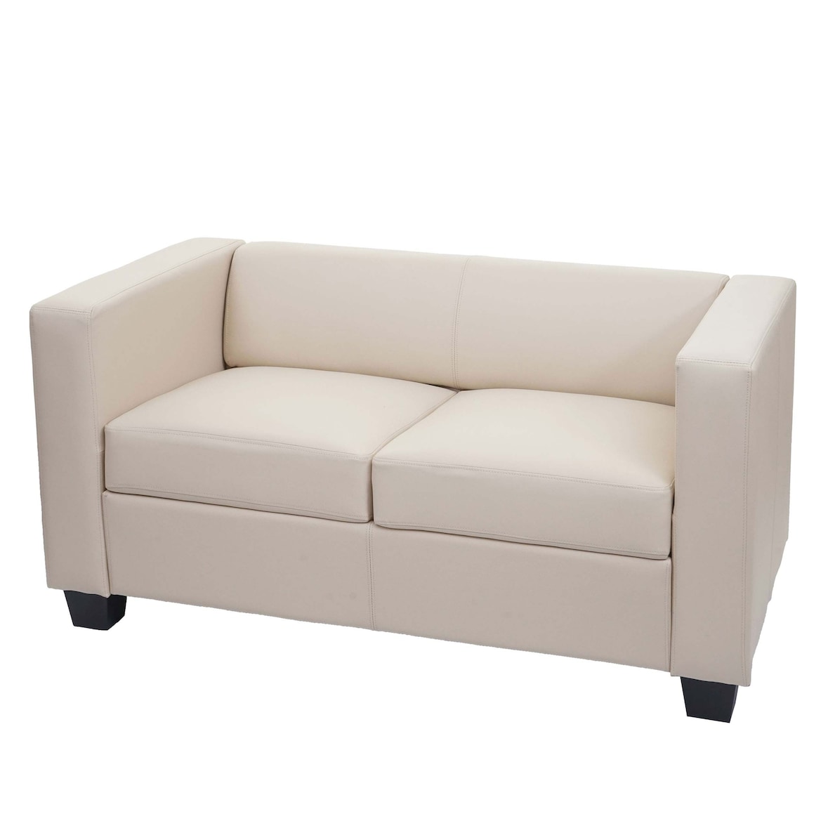 2er Sofa Couch Loungesofa Lille ~ Leder, creme