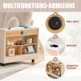 thumbnail of Merax 3-Sitzer-Schlafsofa mit Schlaffunktion, Mehrfunktionales Cord-Sofa mit Stauraum & Ausziehbett. Inkl. USB-C, Beige