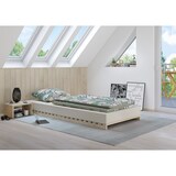 thumbnail of Niederflurbett metallfrei 90x200 Futon metallfreier Lattenrost, Fichte unbehandelt V-60.97-09 mit Matratze