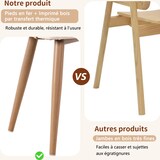 thumbnail of Esszimmerstuhl Set 4 Rattan Rückenlehne PU Leder Sitzkissen Beige+Braun 51x47x79 cm rutschfeste Füße Metallbeine Holzoptik