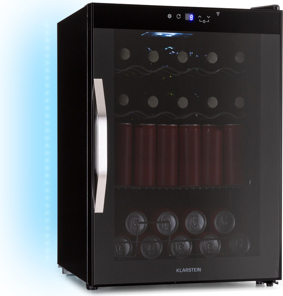 Coachella 60 Smart Kühlschrank | Wifi | LED | 3 Böden | Hintergrundbeleuchtung | EEK E Schwarz