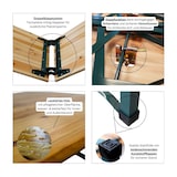thumbnail of CHEFGASTRO Bierzeltgarnitur 3-teilig mittig klappbar | 1x Tisch, 2x Bierbank | HxBxT 76x220x50 cm | lackiertes Holz | inkl. 16x Bodenschoner
