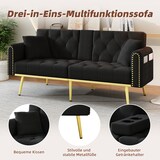 thumbnail of Schlafsofa 175x80 cm aus Samt mit verstellbarer Rückenlehne – elegantes Design für Wohnzimmer und Gästezimmer Schwarz