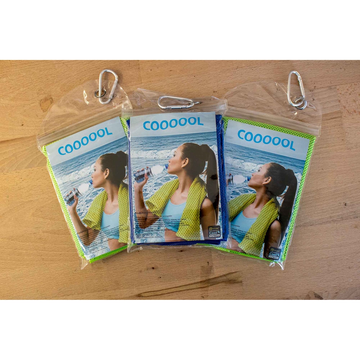 Das Sporthandtuch, Kühltuch in der praktischen Tasche - ultraleicht, kühlend, schnelltrocknend 3 Fitnesstücher im Set