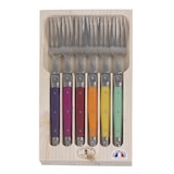 thumbnail of Coffret 6 fourchettes laguiole irise assorties -  Multicolore Autre forme Acier Inoxydable (inox  Jean Dubost 27.00x23.00 cm