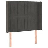 thumbnail of vidaXL Boxspringbett mit Matratze & LED Dunkelgrau 80x200 cm Samt