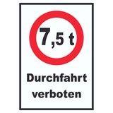 thumbnail of Durchfahrt verboten 7,5 Tonnen Schild A1 (594x841mm)