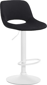 thumbnail of Sgabello da bar Camden in velluto nero/Metallo bianco opaco