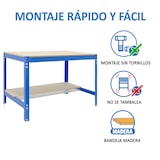 thumbnail of SimonRack Mesa de trabalho para oficina, 1510x760 mm, Capacidade de carga 600 kg, Inclui gaveta, Azul - BT-0