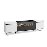 thumbnail of Móvel de TV, Muito espaço de arrumação, 200x35x57cm, Para televisores até 80", Lareira eléctrica, Estilo moderno, Branco e preto _ 50_22
