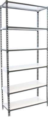 thumbnail of SimonRack Estantería Metálica, 2500x900x400 mm, 6 Alturas, Bandeja Metal, 180 kg de Punto Flexión, Antracita/Blanco - Simonclick