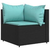 thumbnail of vidaXL Garten-Ecksofa mit Kissen Schwarz Poly Rattan