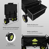 thumbnail of Bollerwagen faltbar mit Sonnendach 75 kg Tragkraft pannensichere Räder Tasche Teleskopgriff schwarz