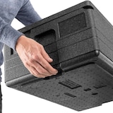 thumbnail of thermohauser EPP-Thermobox GN 1/1 Gastrostar schwarz, 40 L, mit Deckel und 5-farbigem Einsteckkartenset