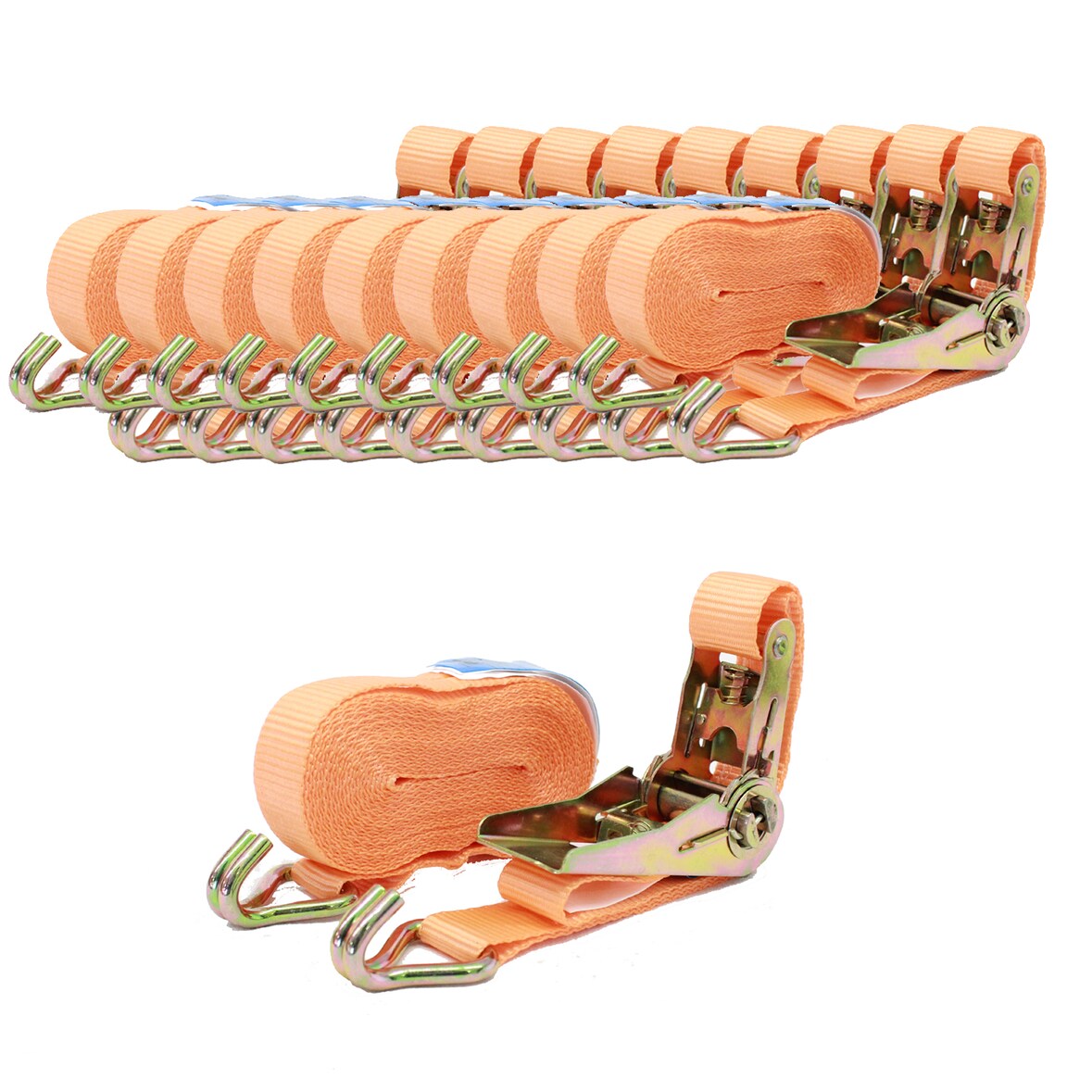 10x Profi Ratschen Spanngurt Spanngurte Zurrgurt 2-tlg 6m 0,8t 0,8to 800kg TÜV/GS ORANGE