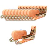 thumbnail of 10x Profi Ratschen Spanngurt Spanngurte Zurrgurt 2-tlg 6m 0,8t 0,8to 800kg TÜV/GS ORANGE