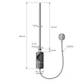 thumbnail of Elektrischer Badheizkörper mit Heizstab 1200W 500x1200 mm Anthrazit gerade mit Seitenanschluss LuxeBath