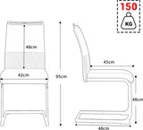thumbnail of Esszimmerstuhl Schwarz 95x48x42 cm mit ergonomischer hoher Rückenlehne, PU Kunstleder + Leinen Bezug, gepolsterter Sitz, Metallgestell, bodenschonend