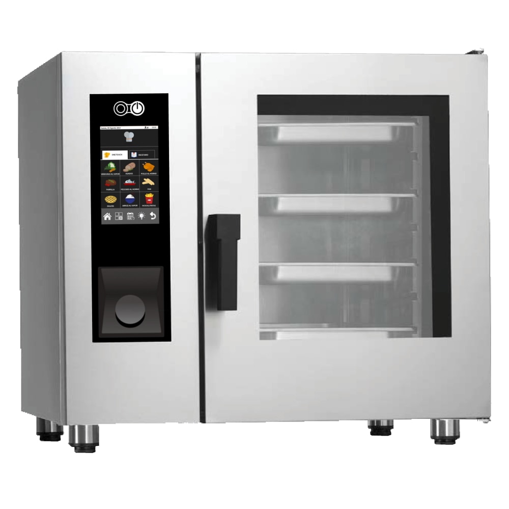 EURAST - Combi-elektrische oven met automatische reiniging voor 6 gn 1/1 - 860x800x840 mm - 10400 W 400/3V - 41W160ER