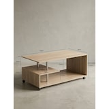 thumbnail of Design Couchtisch WL5.735 105 x 48,5 x 60 cm Sonoma Drehbar mit Rollen, Wohnzimmertisch Coffee Table, Sofatisch Loungetisch Holz, Kaffeetisch mit