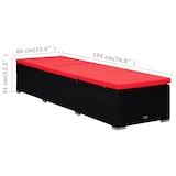 thumbnail of Lettino Prendisole Con Cuscino E Tavolino In Polyrattan Rosso