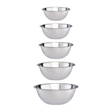 thumbnail of Relaxdays Rührschüssel Set, 5-teilig, Edelstahl, Schüsselset zum Backen und Servieren, stapelbar, Salatschüssel, silber