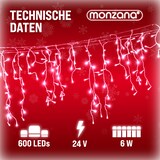 thumbnail of Monzana Lichterkette 20m 600 LED Kaltweiß Innen & Außen Fernbedienung Regenlichterkette Weihnachten Deko Regen