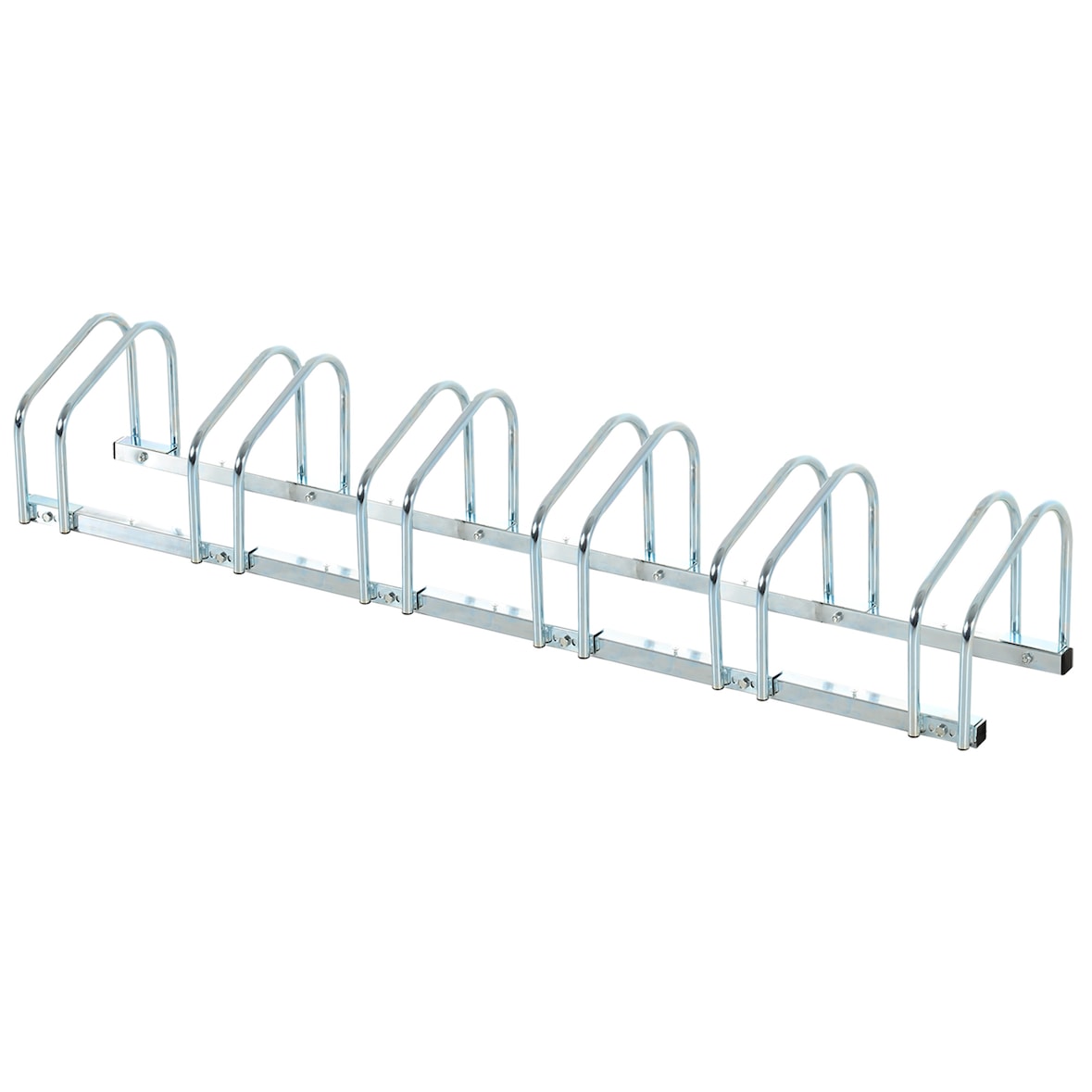 HOMCOM aparcamiento para 6 bicicletas soporte de acero para aparcar bicicletas en el suelo o pared estacionamiento para interior exterior 179x33x27 cm