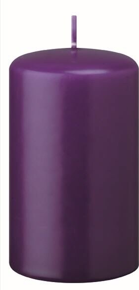 Flachkopf-Stumpenkerzen Violett 150 x Ø 70 mm, 12 Stück