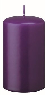 thumbnail of Flachkopf-Stumpenkerzen Violett 150 x Ø 70 mm, 12 Stück