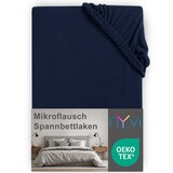 thumbnail of Spannbettlaken DreamScience Mikroflausch - Kuschelweiches & Wärmendes Bettlaken Spannbetttuch 180x200 - 200x200 cm navy
