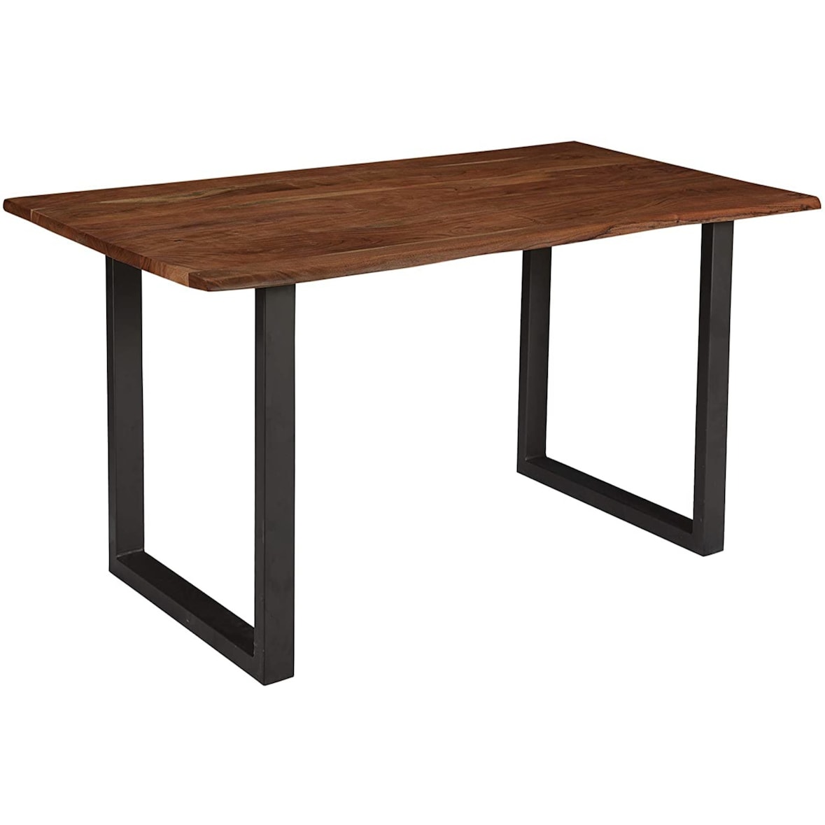 SAM® Esstisch Baumkante massiv Akazie nussbaum 110x75 cm U-Gestell schwarz INSA