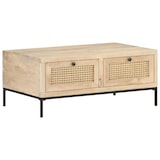 thumbnail of vidaXL Couchtisch 90x50x37 cm Mango Massivholz und Rohrgeflecht