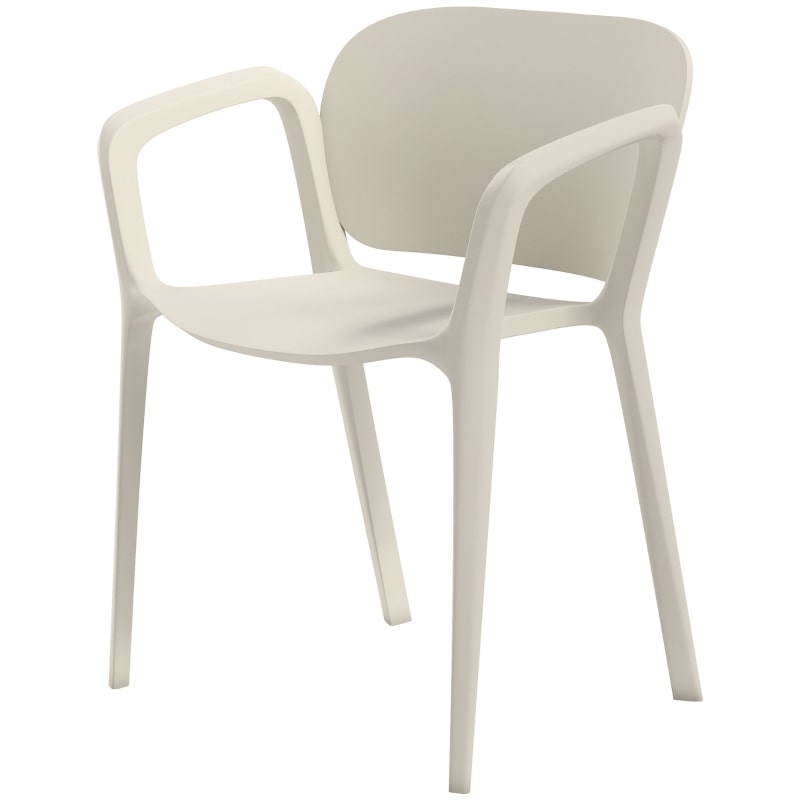 Gartenstuhl 4er Set 60x56x75 cm stapelbar mit Armlehnen wetterfest UV beständig bis 120 kg Kunststoff Weiß für Balkon Terrasse