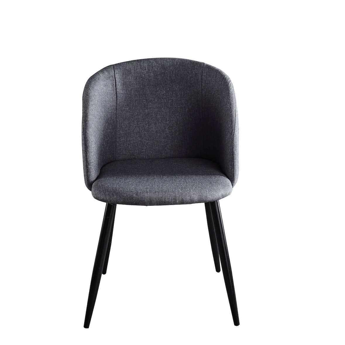 Möbilia Lot de 2 fauteuils | Revêtement tissu | Pieds acier | L 63 x P 53 x H 84 cm | Gris foncé-noir