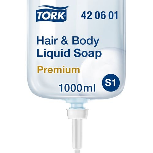 Tork Jabón Líquido para Manos y Cuerpo S1 Azul Claro 420601 1 L