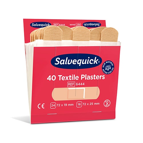 6 Sets Cederroth Salvequick Textile Pflaster (40 Stück) braun , Refill