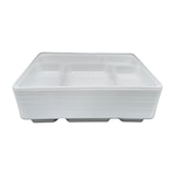thumbnail of Plateau repas 5 compartiments en plastique blanc 318+34x223 mm par 50