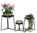 thumbnail of DanDiBo Blumenhocker Metall mit Topf Schwarz Silber Blumenständer 96091 3er Set Blumensäule Modern Pflanzenständer Pflanzenhocker