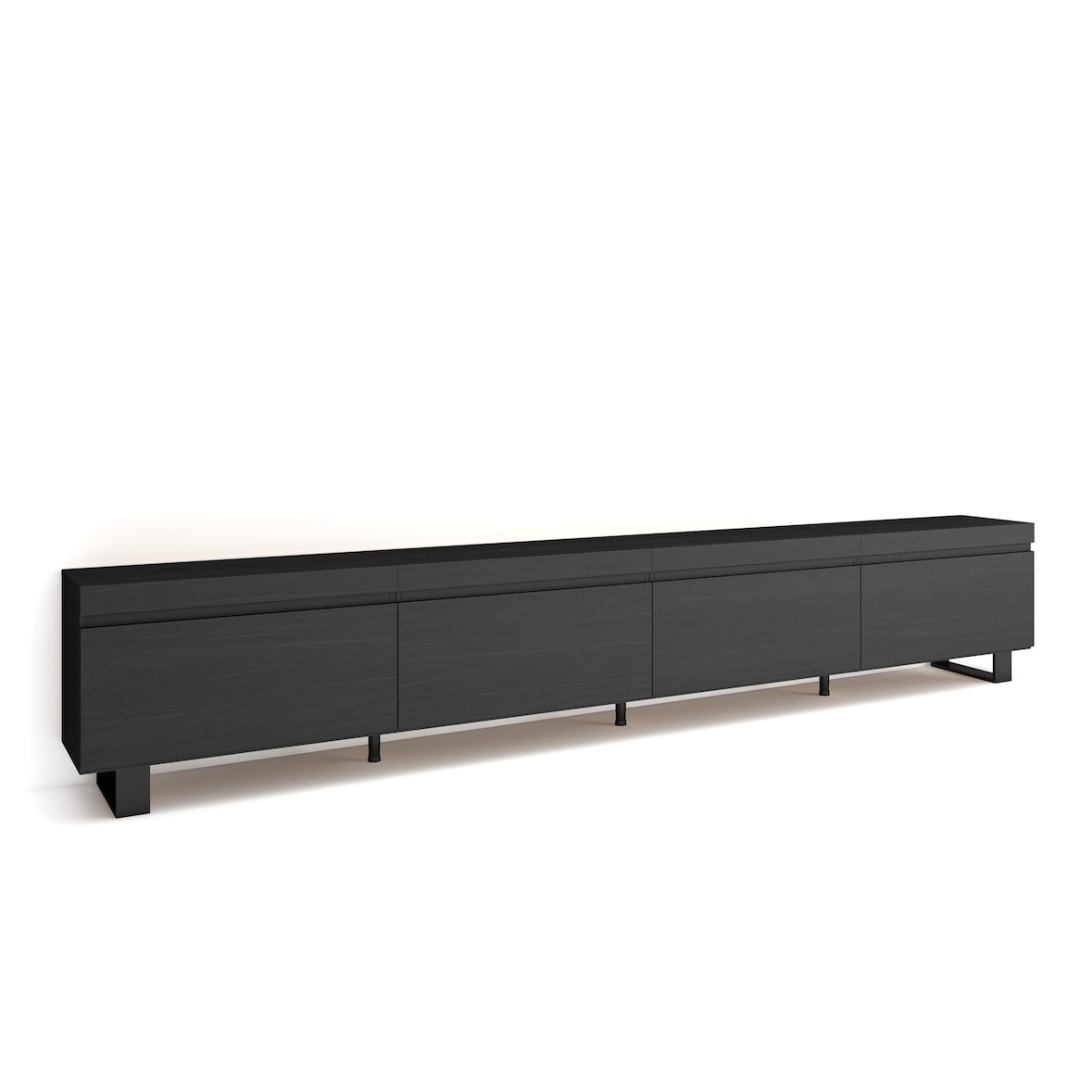 Mueble TV, Televisión, 320x35x57cm, Para TV gran formato, Diseño industrial, Negro _506_2