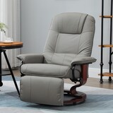 thumbnail of Relaxsessel TV Sessel Kunstleder Grau 78x87x100 cm mit 145 Grad verstellbarer Rückenlehne manueller Fußstütze drehbar ergonomisch