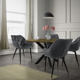thumbnail of Esszimmerstuhl 4er Set Anthrazit Samtbezug mit Metallbeinen inkl. Montagematerial