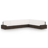 thumbnail of 6-tlg. Garten-Lounge-Set mit Kissen Braun Poly Rattan