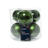 thumbnail of 6 Weihnachtskugeln 8cm Glas Christbaumkugeln Weihnachtsbaumkugeln uni dunkelgrün