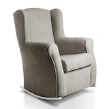 thumbnail of Balancín Carla SUEÑOSZZZ Butaca Mecedora Con Base Lacada En Blanco Y Tapizado En Tela Gris