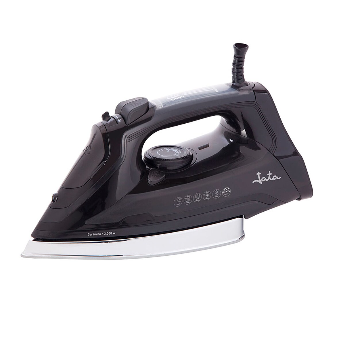 Plancha de vapor JATA PL622C con suela cerámica. 3000 W. Antigoteo, autolimpieza y antical permanente. Vapor vertical. Golpe de vapor: 220 g.